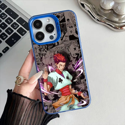 H-Hisoka H-Hunter X Hunter Phone Case For IPhone 17 16 15 14 13 12 Pro Max Plus Multicolor Matte Silver-Plated Protective Case