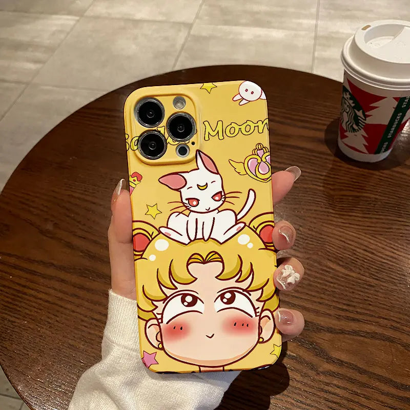 Anime Cartoon S-Sailors Moons Phone Case for IPhone 16 15 14 13 12 11 Pro Max XS XR Plus Lens Protection Glossy HD Hard PC Cover