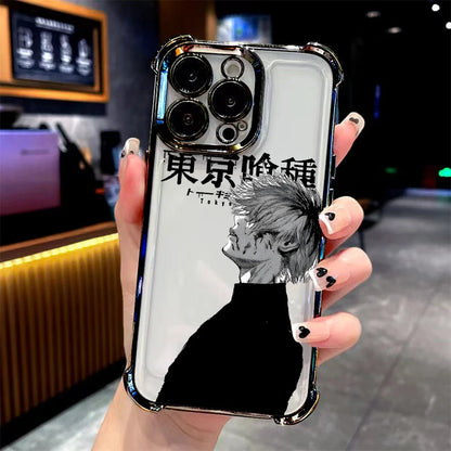 Anime cool Tokyo Ghoul Plating Phone Case For iPhone 17 16e 16 15 14 13 12 11 Pro Max X XR 7 8 Mini Air Plus Anti-Fall Airabag