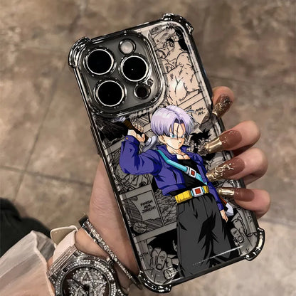 Hot Anime Plating Phone Case For iPhone 17 17e 16e 16 15 14 13 12 11 ProMax X XR Mini Air Plus Anti-Fall Airabag D-Dragons Balls