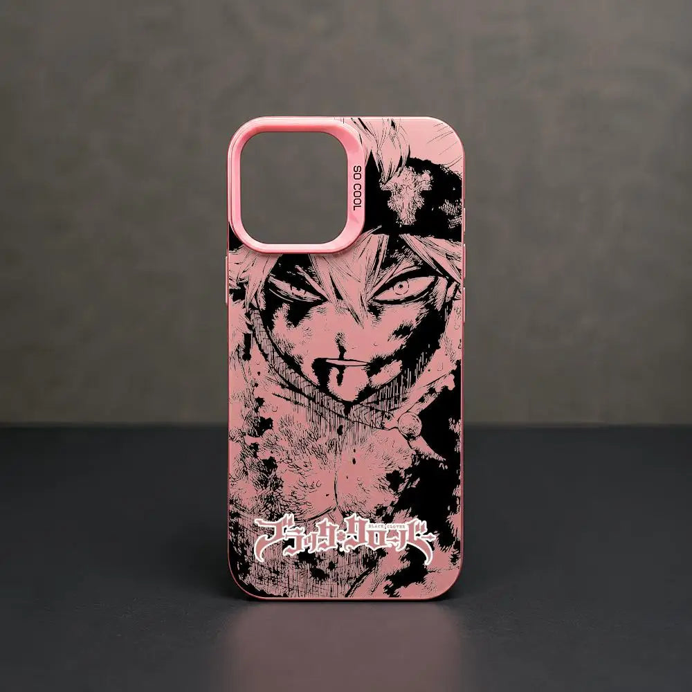 Asta Cartoon B-Black Clover Phone Case iPhone 11/12/13/14/15/16/17 Pro Max Aurora TPU Case Shockproof Slim Stylish Cover