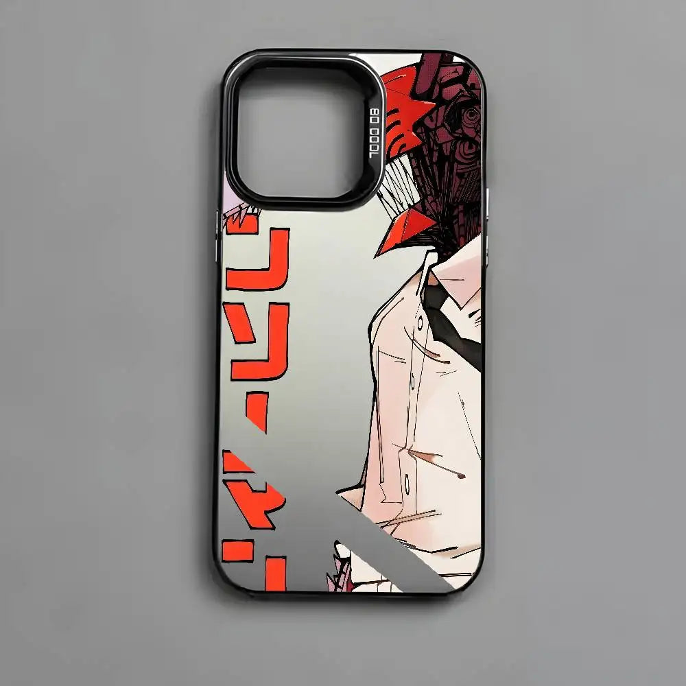 Anime C-Chainsaw Man Phone Case For iPhone 17 16 15 14 13 12 11 Pro Max Air multicolor Matte Laser Metallic Aurora Funda