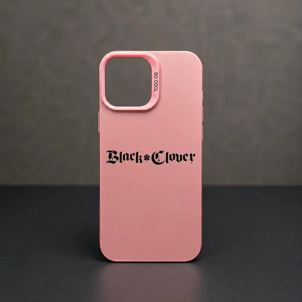 Black Clover logo Phone Case For iPhone 11/12/13/14/15/16/17 Pro Max Color Gradient TPU Case Shockproof Cover