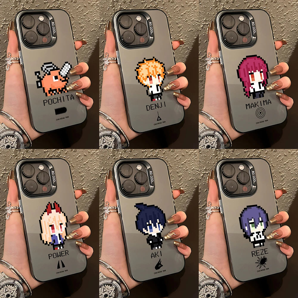 lovely pixel Matte Phone Case for Oppo A5x A5 A3x A60 A79 A98 A1 A78 A58 A38 A18 A57 A76 A17 A94 A74 F29 Pro 4G 5G chainsaw man