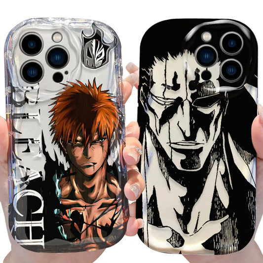 Anime Bleach Wave Case for iPhone 16 15 14 Pro Max 13 12 Mini 11 XS X XR 8 7 Plus SE 2022 2020 Soft Shockproof Back Cover Funda