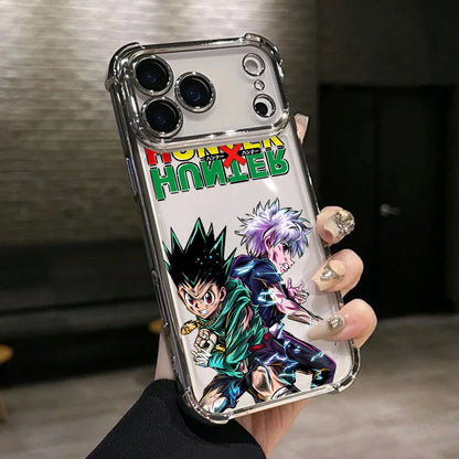 Hot HUNTERS×HUNTERS KilluaS Plating Phone Case For iPhone 17 17e 16e 16 15 14 13 12 11 Pro Max X Mini Air Plus Anti-Fall Airabag