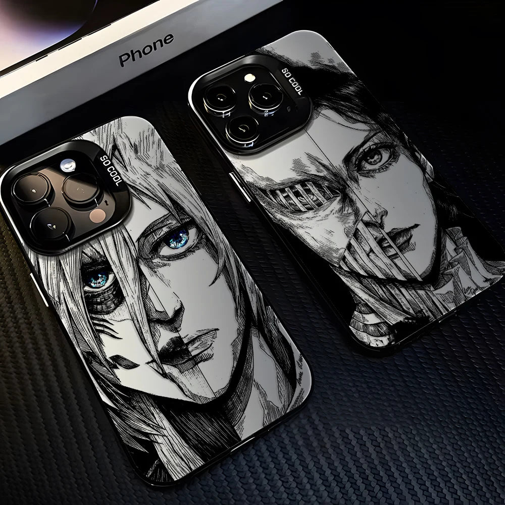 Luxury Hot Anime Attack On Titan Phone Case For iPhone 17 16e 16 15 14 13 12 11 mini Pro Max X XR Air Plus Anti Fall Matte Cover