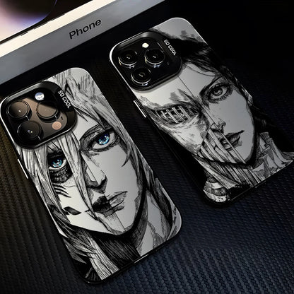 Luxury Hot Anime Attack On Titan Phone Case For iPhone 17 16e 16 15 14 13 12 11 mini Pro Max X XR Air Plus Anti Fall Matte Cover