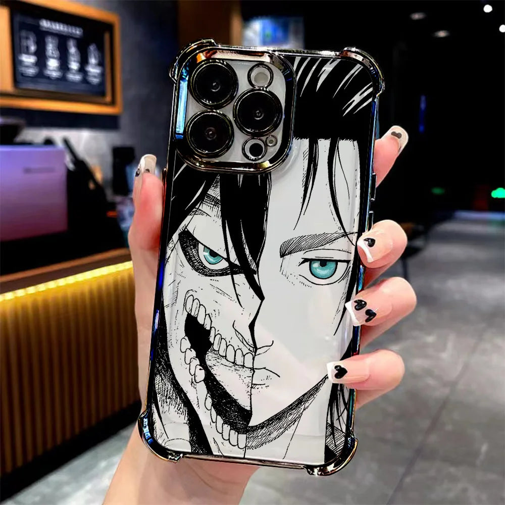 Anime Attack On Titan Levi Plating Phone Case For iPhone 17 16e 16 15 14 13 12 11 Pro Max X 7 8 Mini Air Plus Anti-Fall Airabag