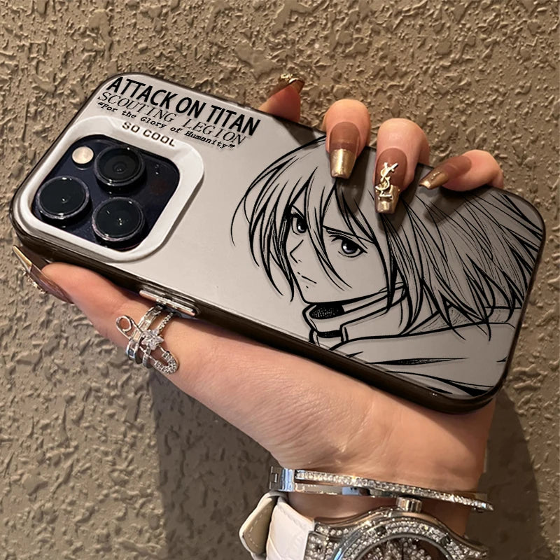 ATTACK ON TITAN MIKASA EREN YEAGER Couple Hard Case for iPhone 12 17 Air Pro Max 16 15 11 14 13 Pro Max XS X XR Plus 8 7 SE 2020