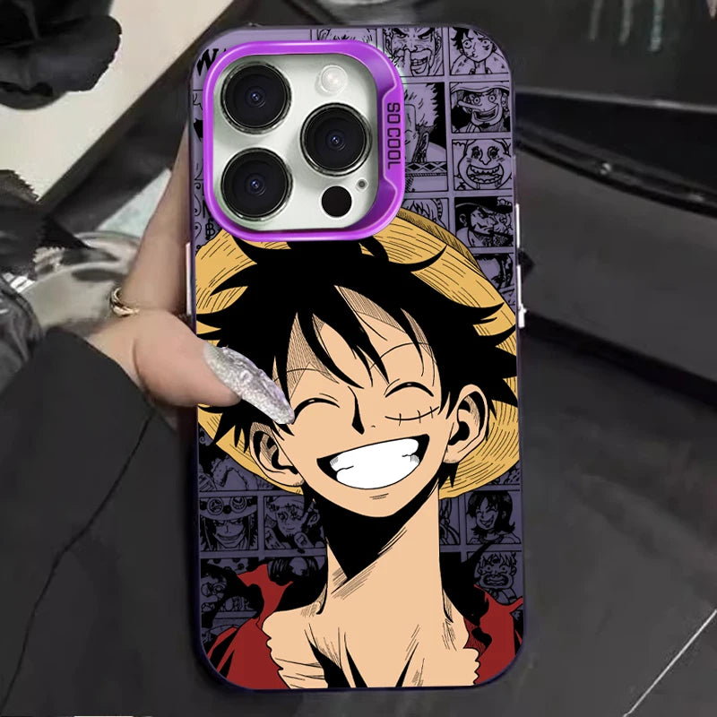 O-One Piece Luffy Zoro Hard Phone Case for IPhone 17 16 15 14 13 12 11 Pro Max Plus 17 Air 16E X XR XS Max Shockproof Back Cover
