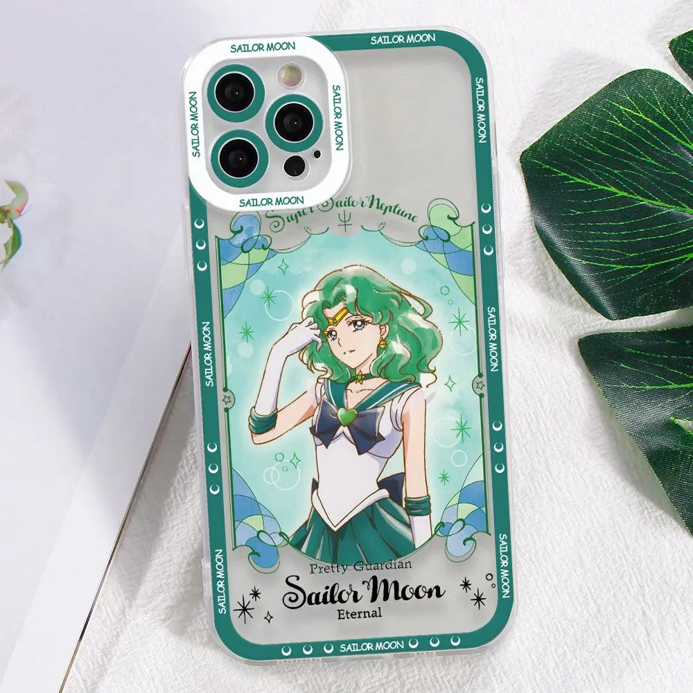 Sailors Moons Girl Phone Case for Apple iPhone 17 Air 16 15 14 Plus 13 12 11 Pro Max Border printing Soft Transparent Cover