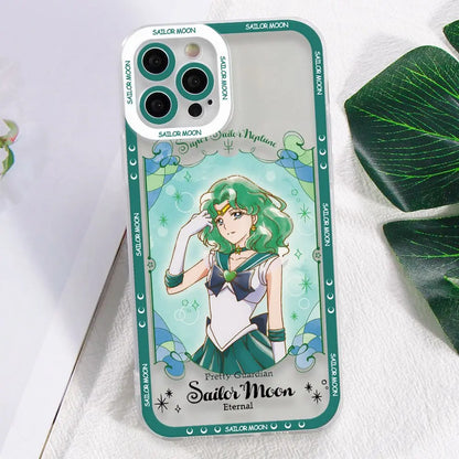Sailors Moons Girl Phone Case for Apple iPhone 17 Air 16 15 14 Plus 13 12 11 Pro Max Border printing Soft Transparent Cover