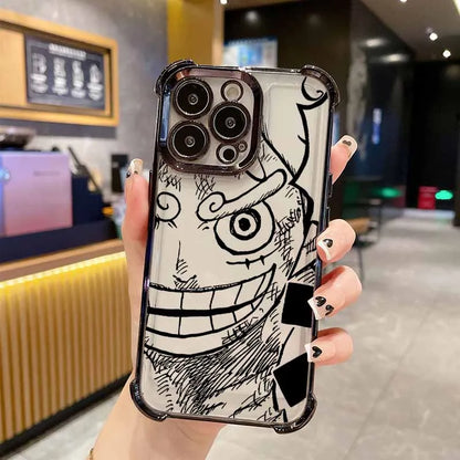 Anime O-One Pieces For iPhone 17 AIR 16E 16 15 14 13 12 11 XS Pro Max mini Plus Plating Anti-Fall Cool Phone Case