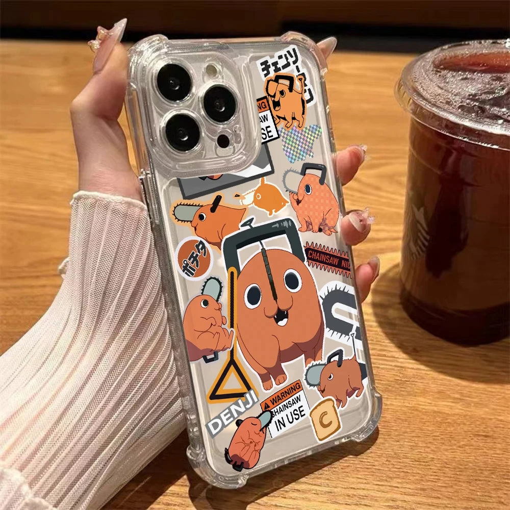 C-Chainsaw Mans Four Corner Anti Fall Airbag Case for iPhone 17 Air 16 15 14 Plus 13 12 11 Pro Max XS Max X XS Silicone Cover