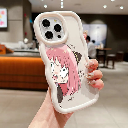SPY×FAMILY Anya Forger Phone Case for iPhone 16 16e 15 14 Plus 13 12 11 iPhone16 Pro Max X Xs XR 7 8 e Wave Soft Capa CASE Funda