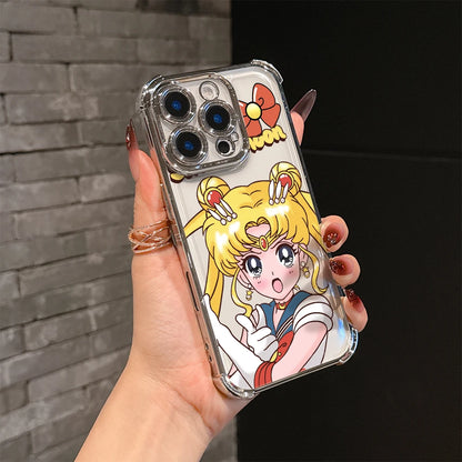 Lovely Cartoon m-moons Plating Phone Case For s-sailor Samsung S26 S25 S24 S23 S22 S21 20 Edge Plus Ultra 4G 5G Anti Fall Airbag