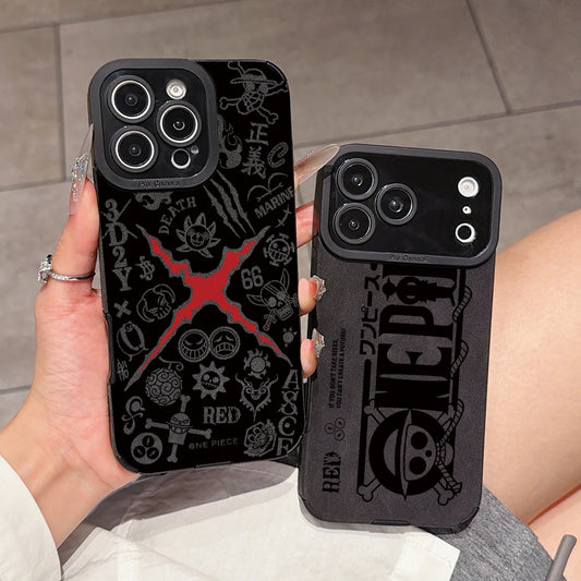 One Luffies Z-Zoroes Pieces Phone Case for Apple iPhone 17 Air 16 16e 15 14 Plus 13 12 11 Pro Max Luxury Leather Texture Cover