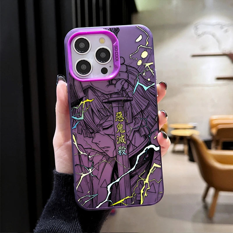 Anime Zenitsu Nezuko Demon Slayer Phone Case for iPhone 12 17 Air Pro Max 16 15 11 14 13 Pro Max XS X XR Plus 8 7 SE 2020 Cover