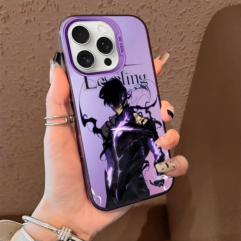 Anime Solos Levelings Phone Case For iPhone 16 15 14 13 12 11 Pro Max X XR XSMAX 8 7 Plus Matte Shockproof Back Anti Fall Cover