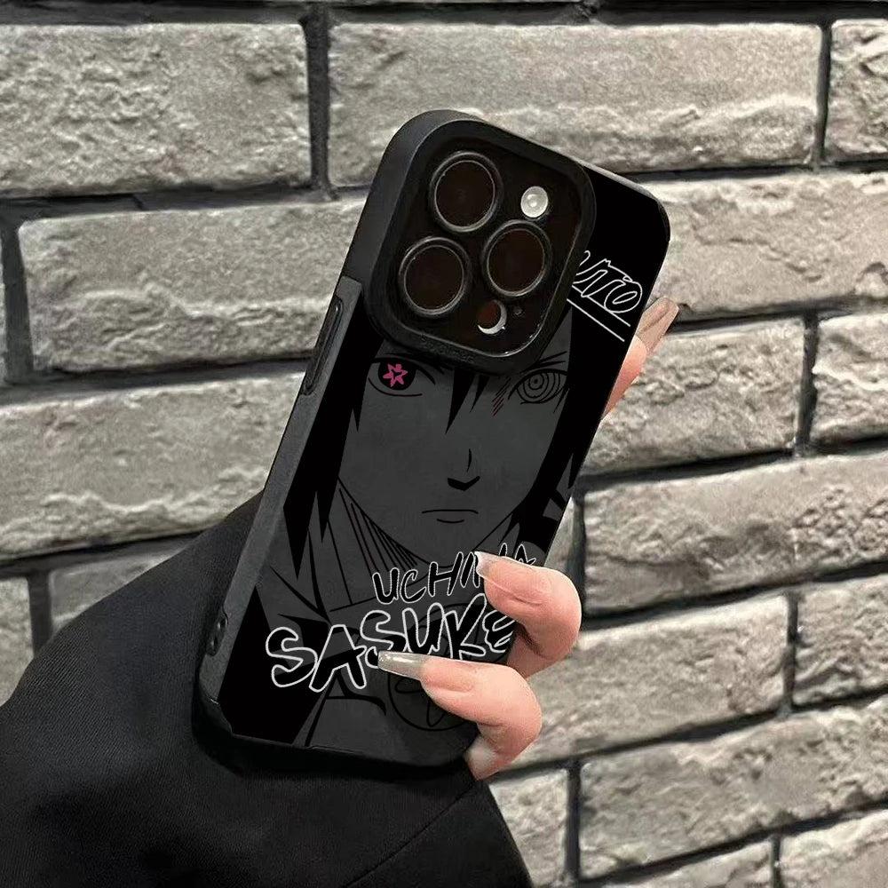 NARUTOs Itachies Pains Phone Case for Apple iPhone 17 Air 16 16e 15 14 Plus 13 12 11 Pro Max Luxury Leather Texture Cover