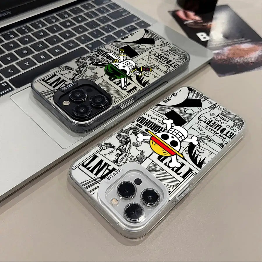 One Piece Bone Logo Cover Phone Case for iPhone 16e 11 12 13 Pro Max 14 15 16 Plus