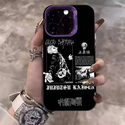 Anime J-Jujutsu K-Kaisen Gojo Phone Case IMD Phone Case For iPhone 16 15 14 13 12 11 Pro Max Plus Color Silver Cover