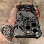 Anime Demons Slayers Plating Phone Case For iPhone 17 16e 16 15 14 13 12 11 Pro Max X XR XSMax 8 Mini Air Plus Anti-Fall Airabag