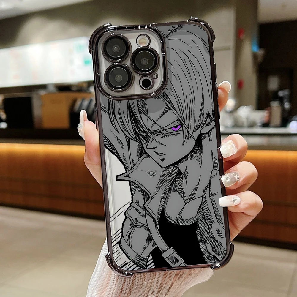 Dragon Ball anime sketch Plating Phone Case For iPhone 17 17e 16 15 14 13 12 11 Pro Max X XR 7 8 Mini Air Plus Anti-Fall Airabag