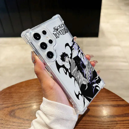 Solos-Levelings ARISE Anime Clear Phone Case For Samsung Galaxy S26 S25 S24 Ultra S23 S22 Plus S21 S20 FE 5G Soft Silicone Cover