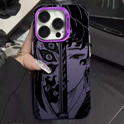 Trendy Anime Demon Slayer Frosted Case for iPhone 17 Air 16 E 15 14 Plus 13 12 Mini 11 Pro Max Acrylic Sheet Silicone Hard Cover