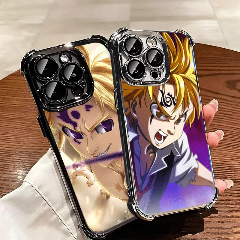 Seven D-Deadlys Sins Meliodas Phone Case For iPhone 15 16 17 Air 14 Pro Max 16E Plus 13 12 Mini Plating Anti-Fall Fundas