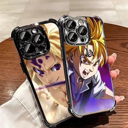 Seven D-Deadlys Sins Meliodas Phone Case For iPhone 15 16 17 Air 14 Pro Max 16E Plus 13 12 Mini Plating Anti-Fall Fundas