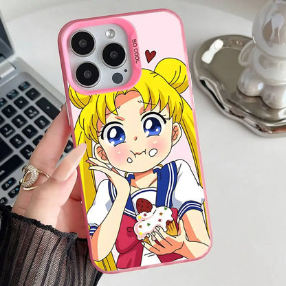Phone Case For iPhone 17,16,15,14,13,12,11,Pro,XS,Max,Plus,Mini,SE Anime S-Sailor-M-Moon Pink Candy Matte Shockproof Cover