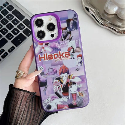 H-Hisoka H-Hunter X Hunter Phone Case For IPhone 17 16 15 14 13 12 Pro Max Plus Multicolor Matte Silver-Plated Protective Case