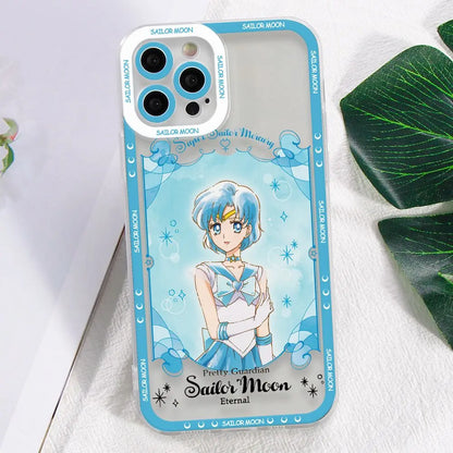 Sailors Moons Girl Phone Case for Apple iPhone 17 Air 16 15 14 Plus 13 12 11 Pro Max Border printing Soft Transparent Cover