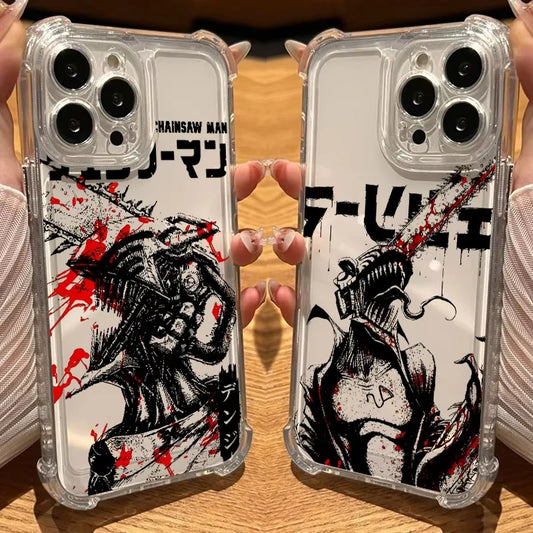 Anime Chainsaw Man Denji Phone Case For iPhone 17 Air 16 E 15 14 13 12 11 Pro Max Plus Mini SE 2020 2022 Soft Transparent Cover