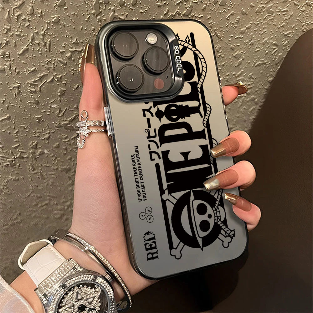 One Luffies Z-Zoroes Pieces Phone Case for iPhone 17 Air 16 16e 15 14 Plus 13 12 11 Pro Max X Xs XR 8 Colorful Silver Hard Cover