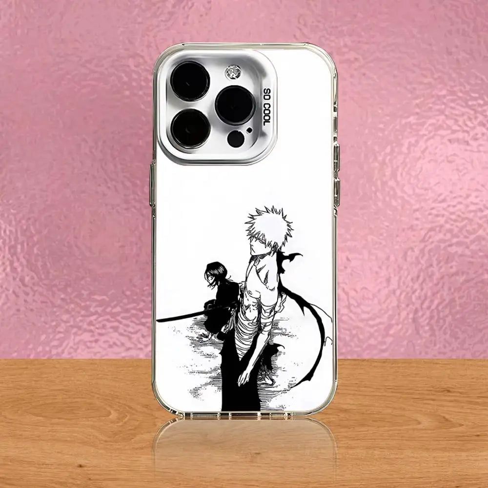 Anime B-Bleach Kurosaki Ichigo Phone Case For iPhone 16,15,14,13,12,11,Pro,XS,Max,Plus,Mini,SE White Candy Matte Shockproof Case