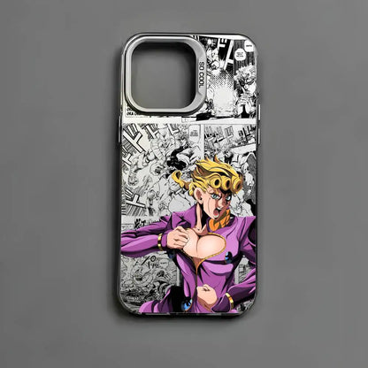 Anime J-JOJO Cool Phone Case For iPhone 17 16 15 14 13 12 11 Pro Max Air multicolor Matte Laser Metallic Aurora Funda