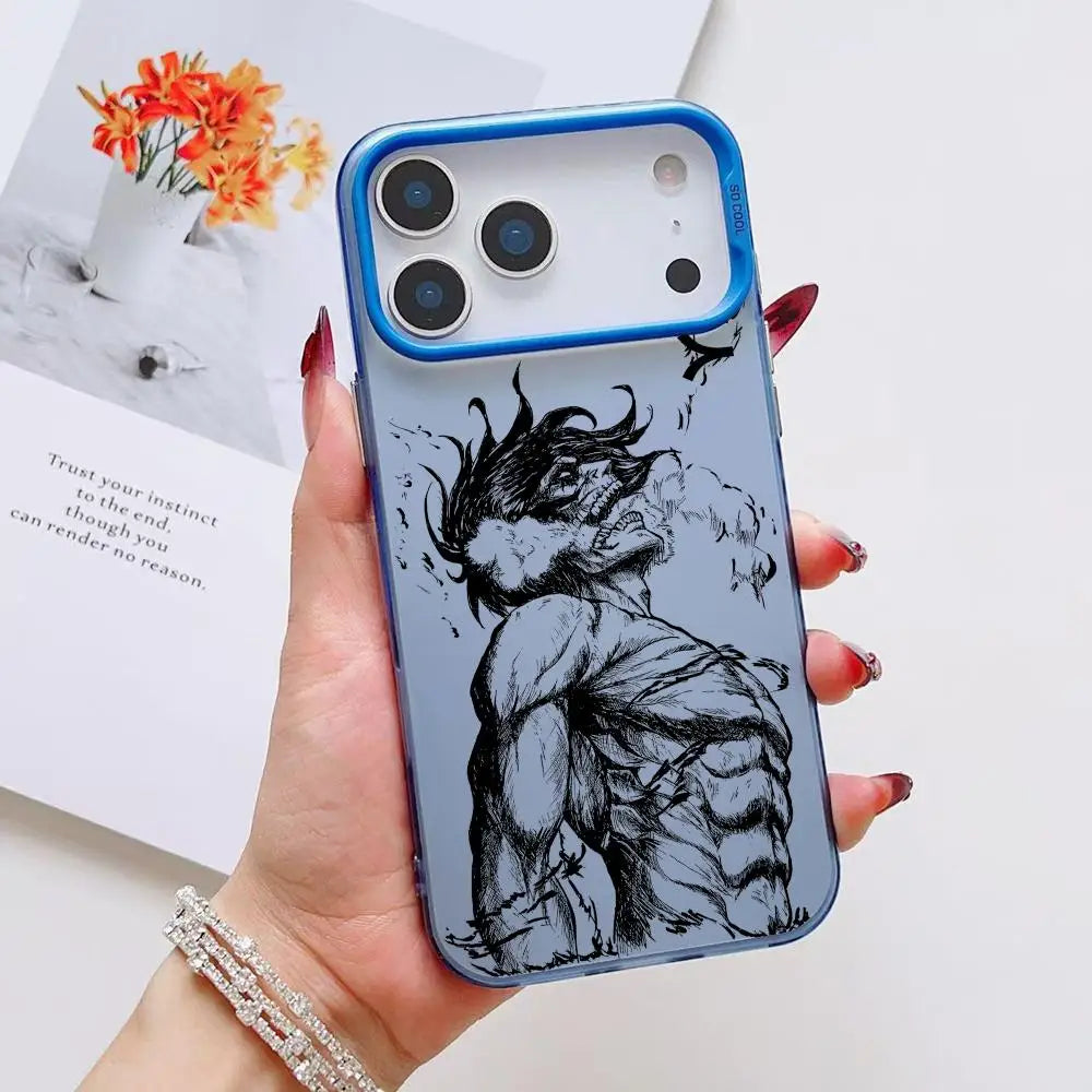 Hot Anime A-Attack on Titan Phone Case For iPhone 17 16 15 14 13 12 11 Pro Max Designer Matte Laser Aurora Funda Phone Case