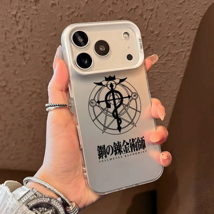 Phone Case F-Fullmetal Alchemist Logo For iPhone 17 16 15 14 13 12 11 Pro Max Black Purple Matte Laser Metallic Aurora Funda