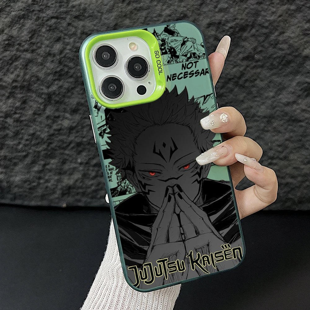 Jujutsus Kaisens Sukunas Phone Case for iPhone 17 Air 16 16e 15 14 Plus 13 12 11 Pro Max X Xs XR 8 Colorful Silver Hard Cover