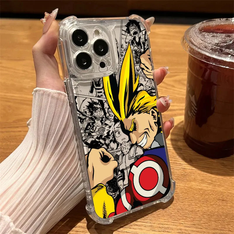 My Hero Cool Academias Anime Phone Case Clear For iPhone 17 16 14 15 11 12 13 Pro Max 16E 15 16 Plus 17Air Soft Shockproof Cover