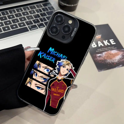 Blue Lock Michael Kaiser Phone Case for iPhone 16 15 14 13 12 11 X XR XS 8 7 Pro Max Plus Translucent Colour Printing Smartphone