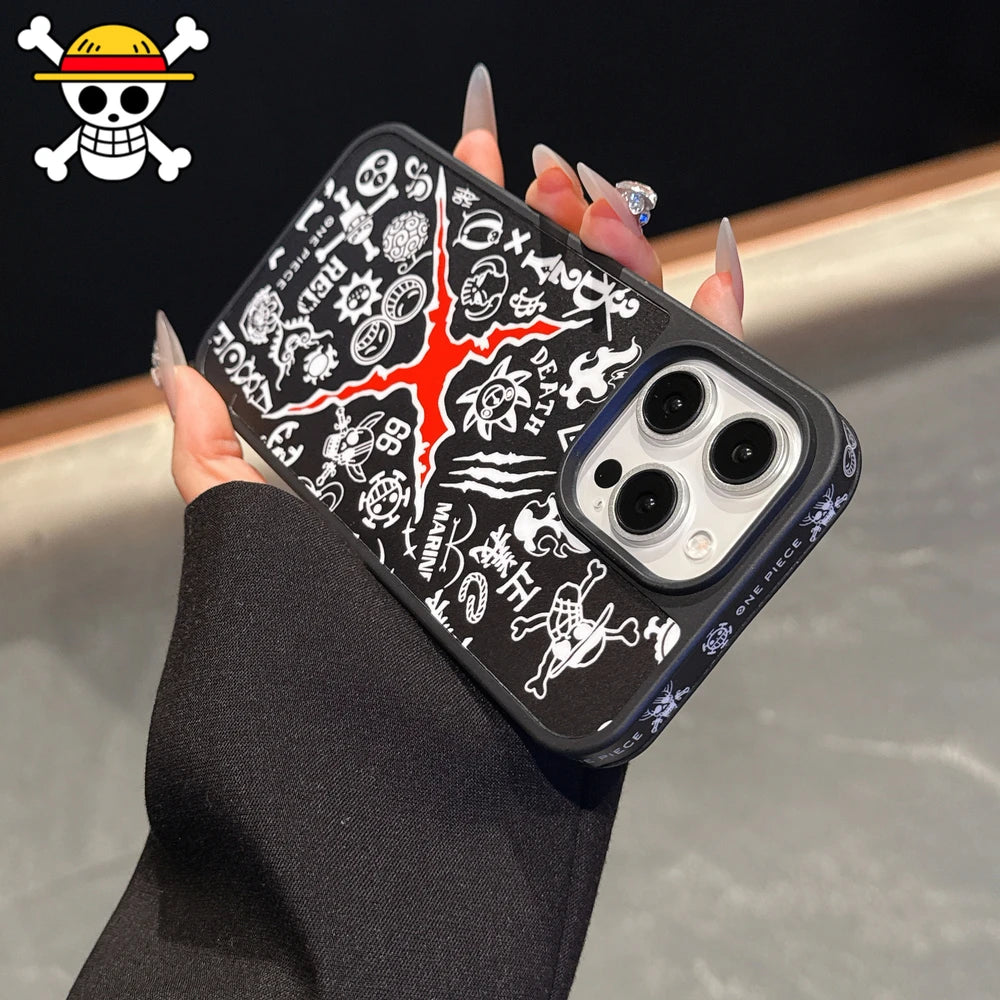 Fashion Cool Japan Anime One Piece Logo Phone Case For iPhone 17 Pro 16 15 14 13 Pro Max Cases Shockproof Hard Cover