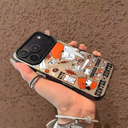 HUNTER HUNTER Phone Case For lMDColor Silver Shell For lPhone 17 16 15 14 13 12 11 Pro Max Plus