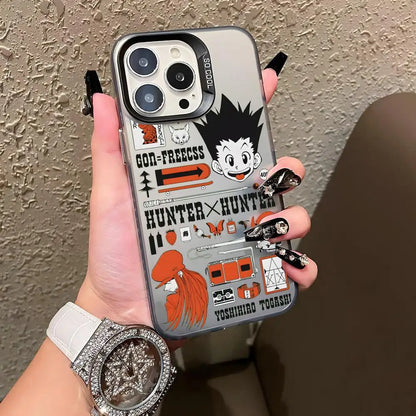 HUNTER HUNTER Phone Case For lMDColor Silver Shell For lPhone 17 16 e 15 14 13 12 11 Pro Max Plus