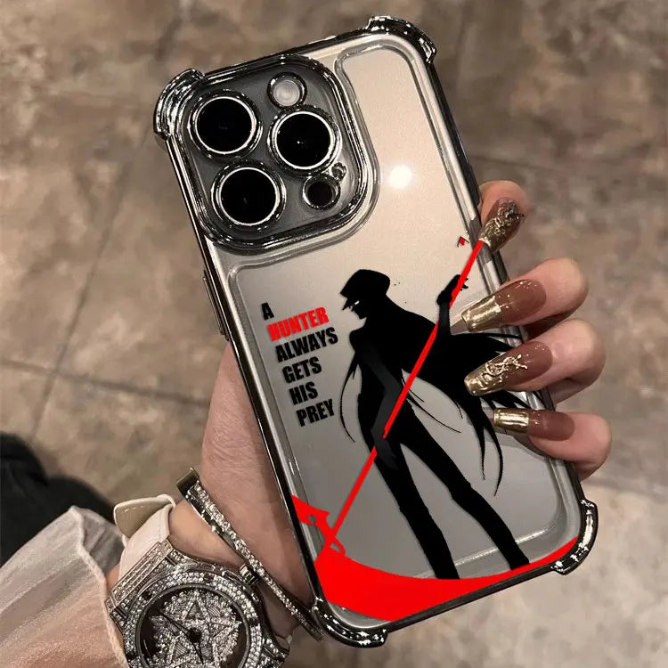 Black Hot Anime HUNTER×HUNTER Plating Case For Samsung S25 S24 S23 S22 S21 S20 FE Note20 Plus Ultra 4G 5G Anti Fall Airbag Cover