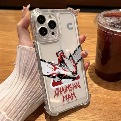 C-Chainsaw Mans Four Corner Anti Fall Airbag Case for iPhone 17 Air 16 15 14 Plus 13 12 11 Pro Max XS Max X XS Silicone Cover